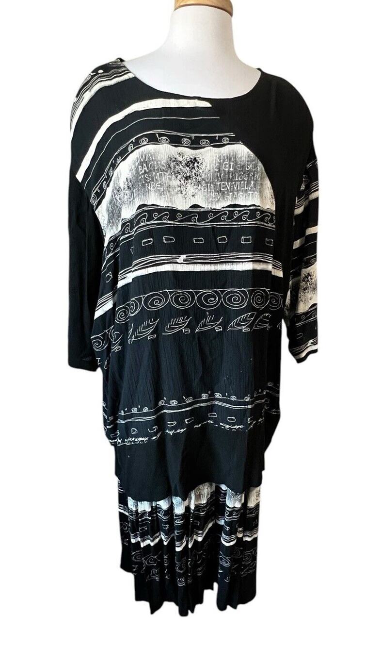 Sharon Anthony 90s Black Boho Whimsigoth Witchy Layer Dress & Tunic Top 3X